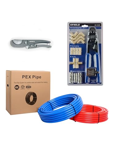 EFIELD 1/2-inch 200 ft Pex-b Tubing PEX Pipe Plumbing Installation Kit