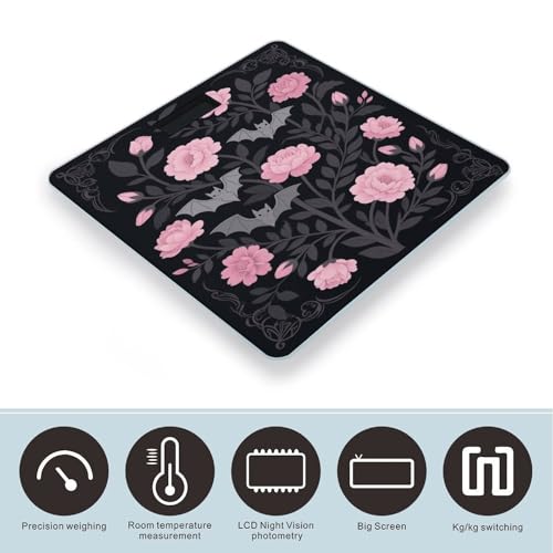 Báscula digital floral y murciélago para baño miniatura 3