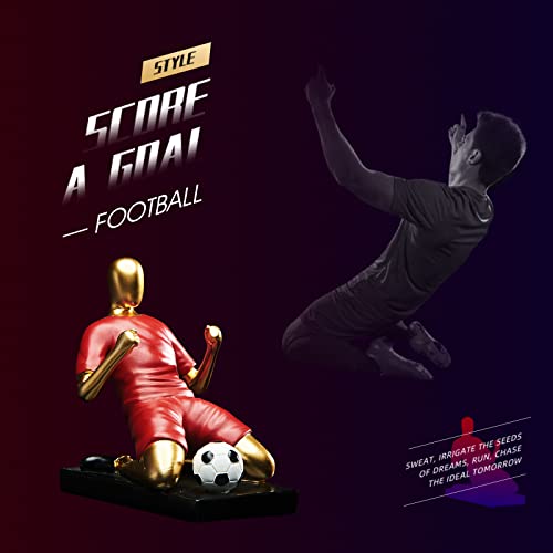 Teatones Soccer Goal Celebration Statues Gold Abstract Sculpture Resin Collectible Figurines For Golden Home Decor Accents Living Room Office Desk Bookshelf Decorations #TOP2