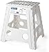 HOUSE DAY Tritthocker Klappbar Klapphocker Faltbar H40cm Tüv geprüft für Kinder Erwachsene Bade Küchen - Weiß