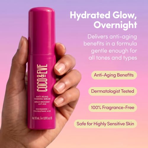 Coco & Eve Anti-Aging Tanning Serum – Selbstbräuner für das Gesicht mit Feuchtigkeitspflege für einen sanften Glow. Natürlicher Bronzer mit… – Ansicht 4