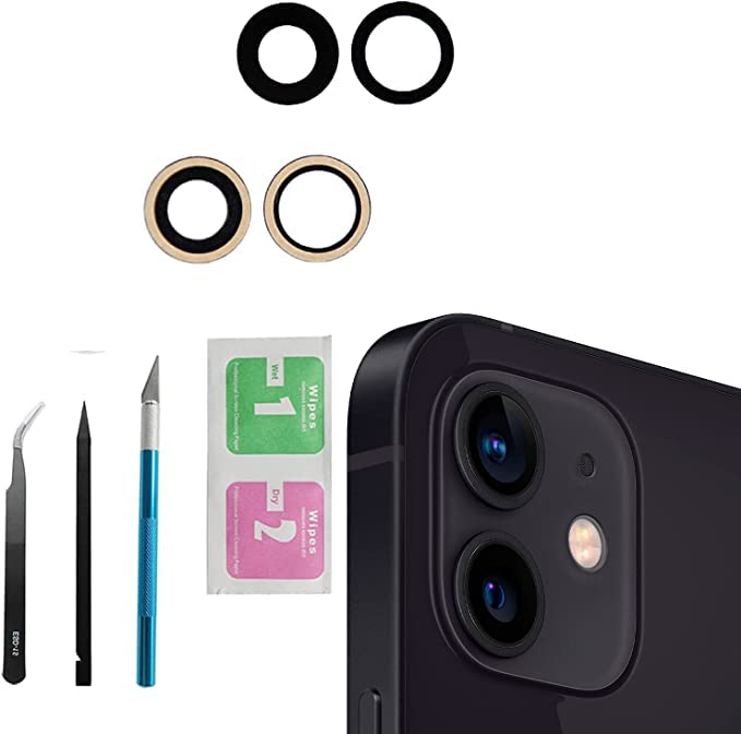 Anglepingping 12/12 Mini Back Rear Camera Glass Lens Replacement for iPhone 12/ iPhone 12 Mini Camera Glass Lens Replacement with Repair Tool Kit, Anti-Lens Scratch