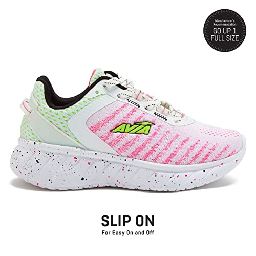 Avia Avi-Monsoon Slip On Girls Sneakers - Lightweight Athletic Running Shoes for Girls - Toddler, Little Kid, and Big Kid Sizes 11 to 63