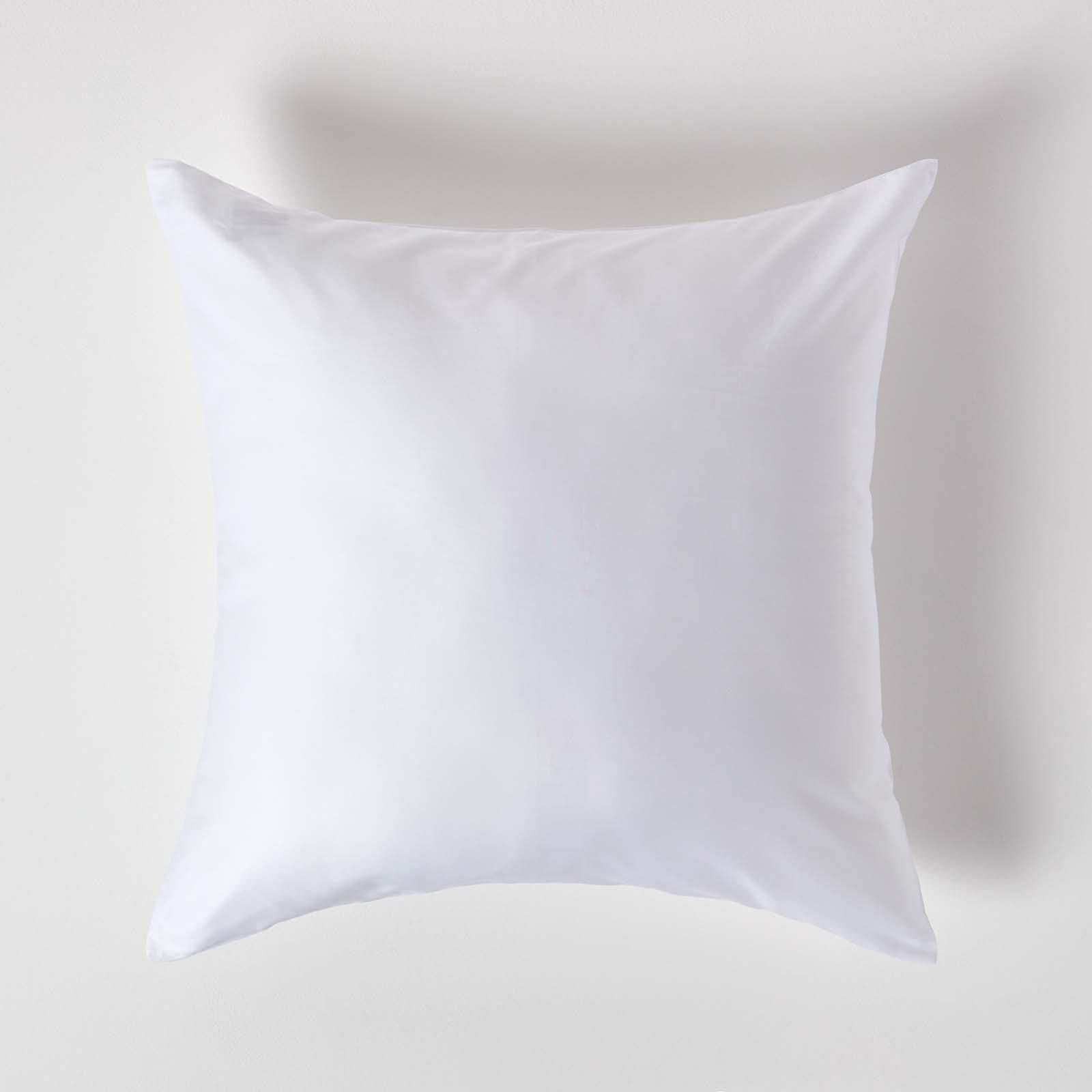 Homescapes White Organic 400 Tc Egyptian Cotton Sateen Pillowcase, European Size - 60 X 60 Cm