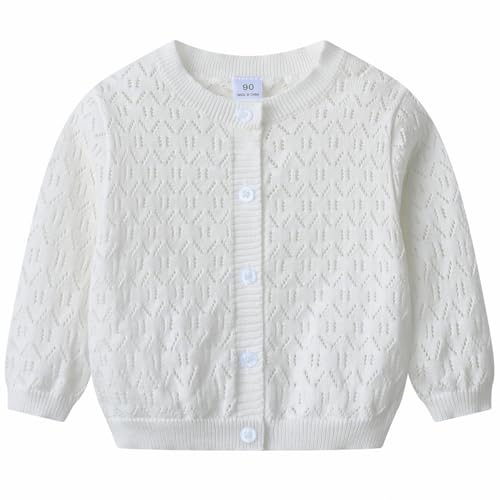 Girls Kids Cut-Out Cotton Cardigan Sweaters Cotton Crew Knit Neck Long Sleeve Uniform