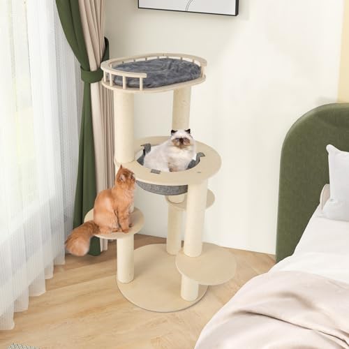 Tangkula Wood Cat Tree 59 pulgadas para gatos miniatura 3