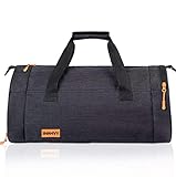 INK+IVY Water Resistant Gym Bag with Separate Shoes Compartment, Black, 18' x 9.5'
