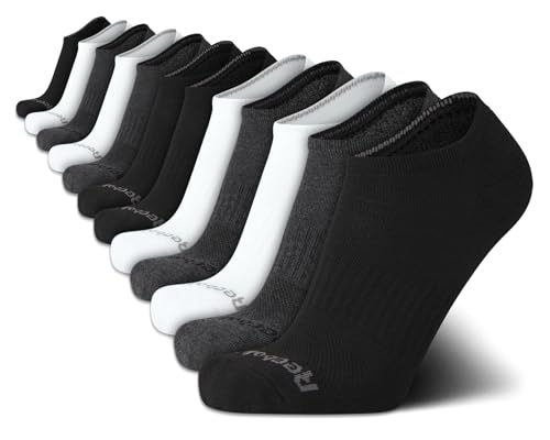 Reebok Mens Low Cut Socks - 12 Pack Performance Cushion Comfort No Show Socks - Breathable Athletic Socks for Men (6-12.5)