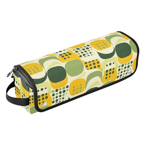 Bolsa de viaje para herramientas de cabello y alfombrilla resistente al calor con cierre, para planchas grandes, bolsa de viaje para rizadores, planchas, rizadores, estilizador, patrón abstracto verde miniatura 1