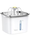 Veken 95oz/2.8L Stainless Steel Pet Fountain, Automatic Cat Water Fountain Dog Water Dispenser with
