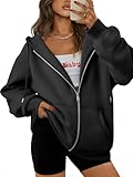 ATHMILE Sweatshirts for Women Oversized Zip Up Black Hoodies Y2k Clothes Teen Girls Sweatshirts Fleece Lined Jacket Winter Clothing 2026