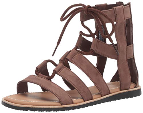 Sorel Women's Bailee LACE UP Sandal Flat, Tobacco, 8 M US