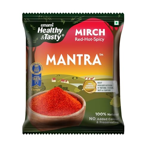 Image of Emami Healthy & Tasty Mantra Mirch (Red Chilli) Powder (500 grams) |100% Natural| Ground Using Cryo Grinding Technology | Retains Maximum Essential Oils |No Added Colour and Preservatives