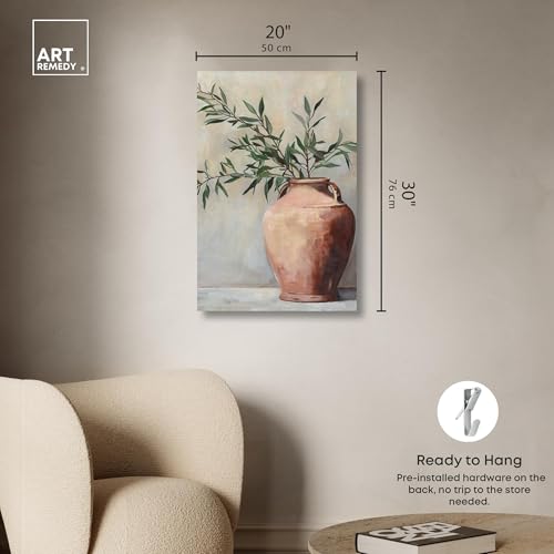 Art Remedy Olive Branch Wall Art Canvas Classic Cottage Art, Gallery Wrapped, 20" x 30" by Art Remedy - Used condition - Image 4