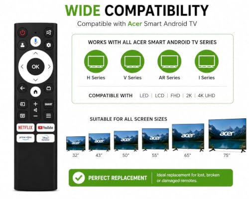 Image of Original Remote Control Compatible for Acer /Nokia Smart 4k led tv Without Voice Command