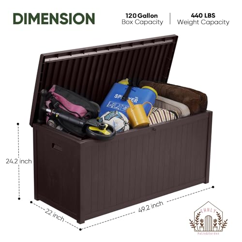 image for EHHLY 120 Gallon Outdoor Storage Box Large, Lockable Outside Container