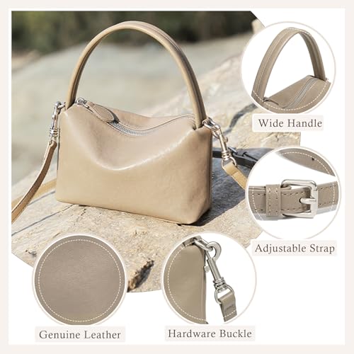 Image of MFFOR Leather Crossbody Bags for Women, Small Shoulder Purse, Hobo Handbags | Genuine Leather, 7.9*2.8*5.9inch, Detachable strap, Sleek design, Daily life