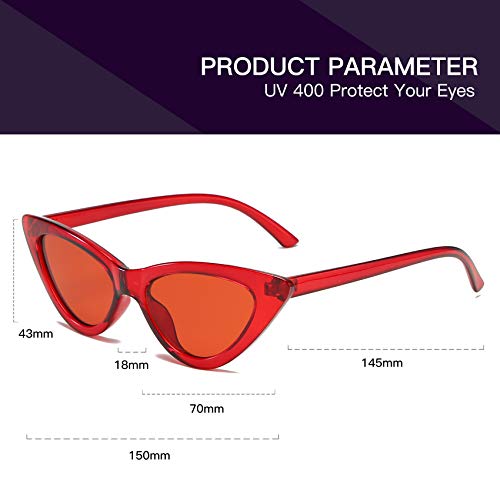 Image of Retro Vintage Narrow Cat Eye Sunglasses for Women Clout Goggles Plastic Frame