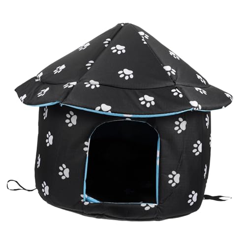 BESPORTBLE 猫ハウス 取り外し可能なキャッテリー 屋外猫シェルター 暖かい子猫の睡眠の巣