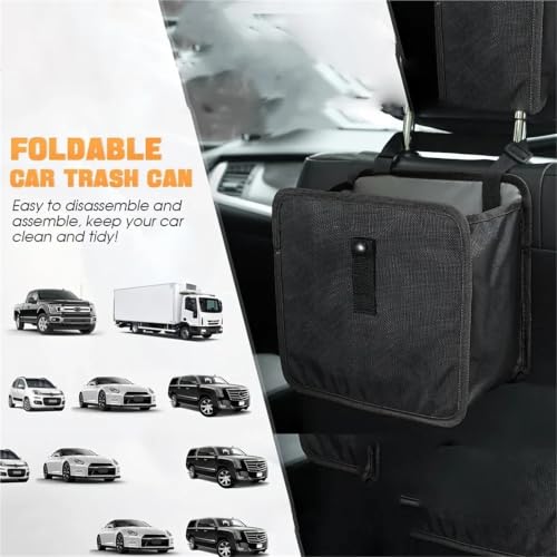 Basurero para coche plegable e impermeable con bolsa de gran capacidad 2