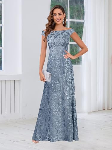 Mother of The Bride Dresses for Women Mermaid Off The Shoulder Sparkly Evening Formal Dress2