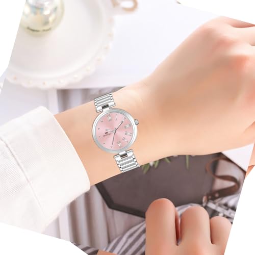 Image of CRESTELLO Stainless Steel Chain Analog Wrist Watch for Women (Silver /Pink /Purple /Green Dial) | CR-DZL141