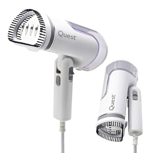 Image of Quest Travel Clothes Steamer/Handheld Steam Generator for Garments, Curtains, Furniture & More/Portable, Lightweight, Folding Handle/Removable 130ml Water Tank