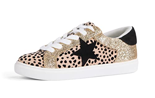 PARTY Women's Fashion Star Sneaker Lace Up Low Top Comfortable Cushioned Walking Shoes