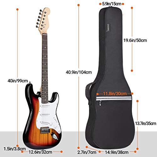 CAHAYA Elektrische Gitaartas Gig Bag 6mm Padding Gewatteerde Rugzak met Reflecterende Bands Zachte Gitaar Case Zwart… - Image 3