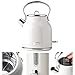 Haden Heritage Retro Style Stainless Steel Toaster, Electric Kettle, 12-Cup Coffee Maker, 0.7 Cu Ft Microwave, & 5 Speed Blender Appliance Set, White
