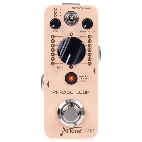 AITONE AT-07 Looper Pedal for Electric Guitar with Ultra-Long 480 Minutes Looping Auto Recording...