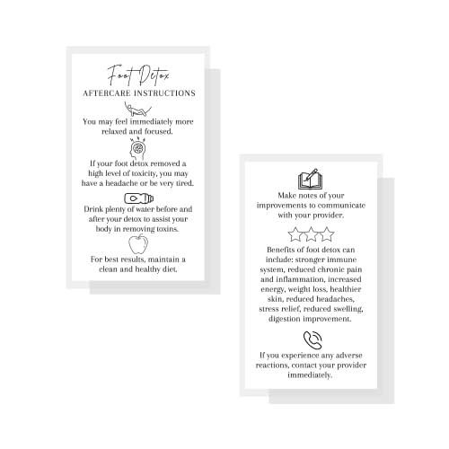 Foot Detox Aftercare Cards | 50 Pack | Physical Printed 2x3.5