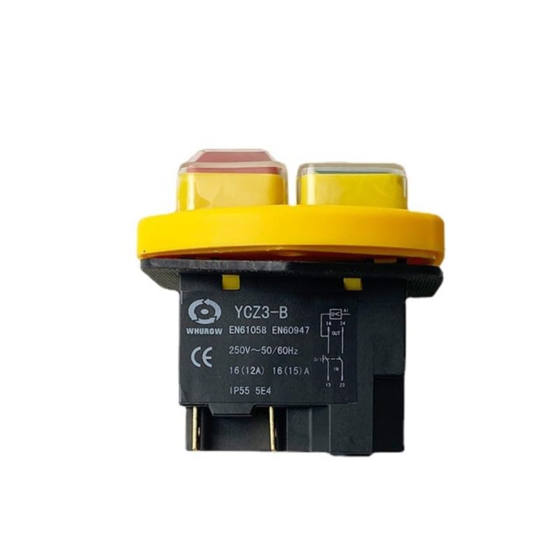 YCZ3-B Electromagnetic Switch 4/5 Pin 110/220V On Off Push Button Restart and Under Voltage Protection Can Replace KJD17(4 Pins,110V)