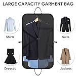 BALEINE Travel Garment Bag, Travel Suit Bag for Men, 42'' Waterproof Carry on Garment Bag for Hanging Clothes, Garment Duffel Bag for Travel Business (Black) - Image 5