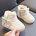 Girls Winter Warm Fuzzy LiningThick Snow Boots Cute Bowknot Shaggy Plush Ankle Boots Fashion Thermal Booties White