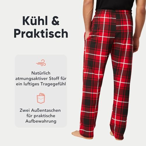 FM London 2er-Pack Pyjama für Herren - Leichte Herren-Pyjamahose, Loungewear und Nachtwäsche