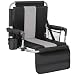 ALPHA CAMP Stadium Seat Chair for Bleachers with Back & Arm Rest (Black Grey)