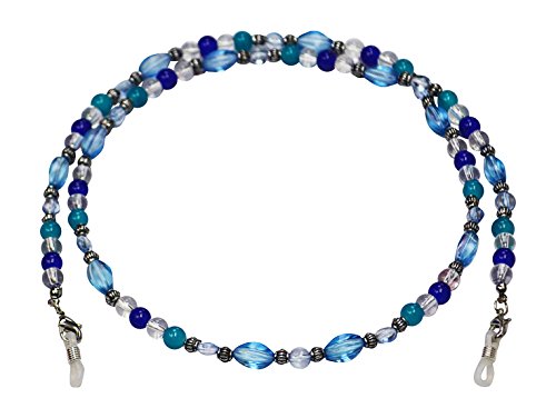 Beaded Eyeglass Chain Holder, Face Mask Lanyard Holder, Fashion Lanyard Necklace, Celia Blue #TOP1