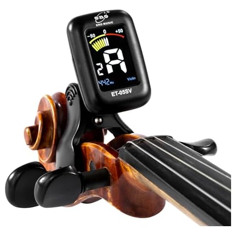 ENO MUSIC Professional Violin Viola Tuner, Colorful LCD Display Easy Control Clip on Accurate Violin Tuner Cover