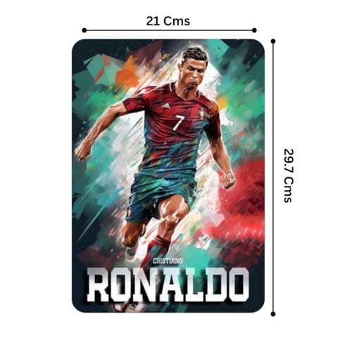 Image of Zesta Bathroom Decor Items Washroom Decor Tin Sign | Aesthetic Posters Wall Poster for Bedroom | Magnetic Cafe Decoration Items /Restaurant Decorations Items | Quirky Home Decor Bar Accent (Ronaldo)