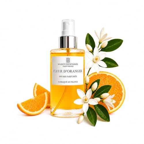Maison Renommée Spray d'Ambiance et Textile Fleur d'Oranger, Sans Alcool, 200ml, Fabriqué en France