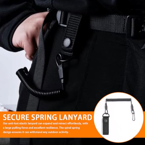 YAISUHCHNYE Spring Lanyard Tactical Coiled Lanyard Coil Springs Keychain Anti-Lost Retractable Sling Keychain for Outdoor Fishing Camping - Image 2