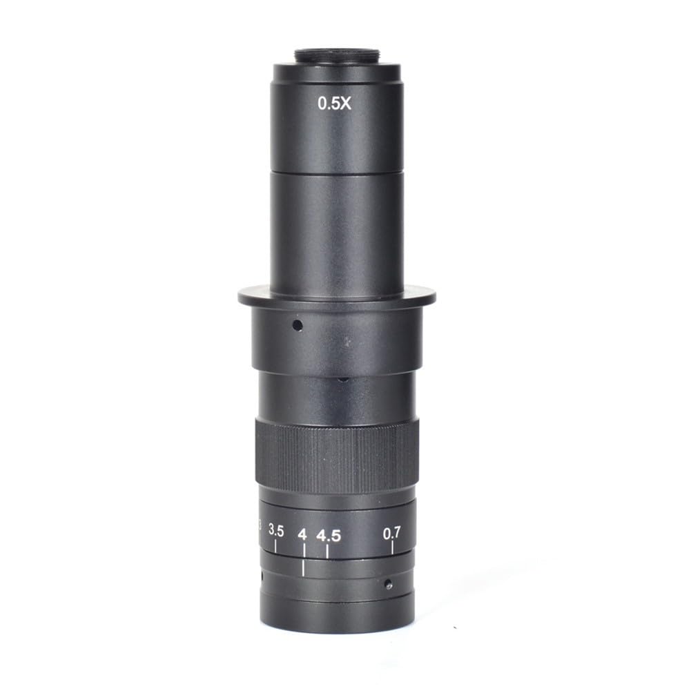 Mikroskop-Objektiv, C-Mount-Zoomobjektiv, Industriekameraobjektiv, 0,7–4,5-fache Vergrößerung, Legierungsbau, für Videoinspektion, Leiterplatte, Schmuck