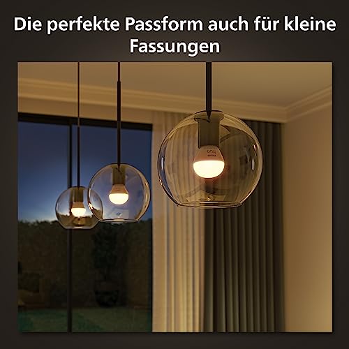 Philips Hue White & Color Ambiance E14 LED Lampe (470 lm), dimmbares LED Leuchtmittel für das Hue Lichtsystem mit 16 Mio. Farben, smarte Lichtsteuerung über Sprache und App, 1er Pack 4