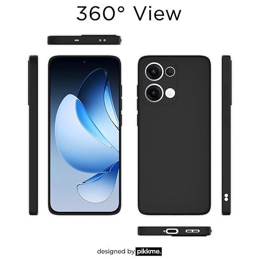 Image of Designerz hub Oppo K13 5g Back Cover | Soft Silicone Slim Back Case Cover for Oppo K13 5g- Black