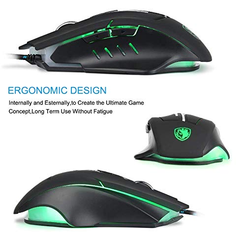 Souris Gaming Gaming Mice La Souris de Couleur photoélectrique 7 de l'ordinateur 2400dpi a mené Allumer la Souris Filaire d'Usb – Image 4