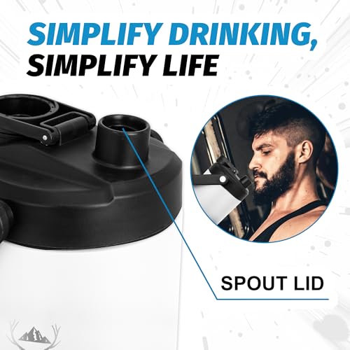 Image of NATURE PIONEOR Insulated Water Bottles with Strap - 64 oz Stainless Steel Vacuum Wide Mouth Bottle with Holder /Carrier /Sleeve - 18 /8 Food Grade 64oz Half Gallon Water Jug