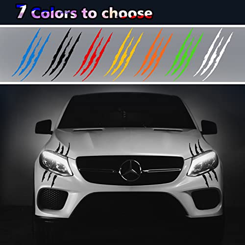 Ouzorp Claw Marks Headlight Decal, Car Sticker-Universal For Most Vehicle (Black) #TOP6