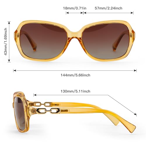 Image of SIPHEW Women's Polarized Sunglasses w UV400 Protection,Classic Sun Glasses | Vintage Sunnies,Wraparound Shade,Lightweight & Comfortable,Big Sunnies eyewear,Driving,Outdoors