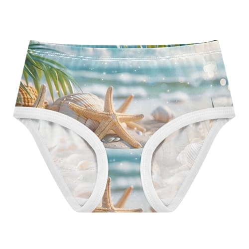 Bright Girls Underwear Toddlers 2t Cotton Girl Panties Cute Summer Starfish Seashells Beach Briefs Kids Undies
